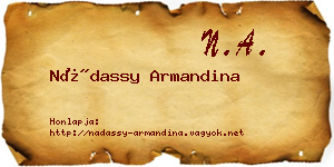 Nádassy Armandina névjegykártya